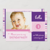 SWEET PHOTO誕生日招待状:: grace 3L 招待状 (正面/裏面)