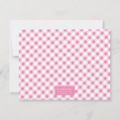 Sweet Pink Bow and Gingham Note Card ノートカード (裏面)