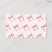 Sweet Pink Bow Baby Shower Books For Baby エンクロージャーカード (裏面)