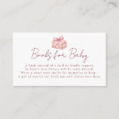 Sweet Pink Bow Baby Shower Books For Baby エンクロージャーカード (正面)