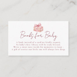 Sweet Pink Bow Baby Shower Books For Baby エンクロージャーカード