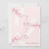 Sweet Pink Bow Graduation Brunch Invitation 案内状 (裏面)