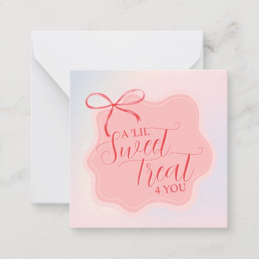 Sweet Pink Bow Valentine's Classroom Photo Card ノートカード (正面)
