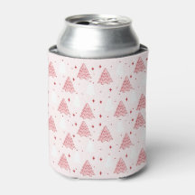 Sweet Pink Christmas Tree Can Cooler