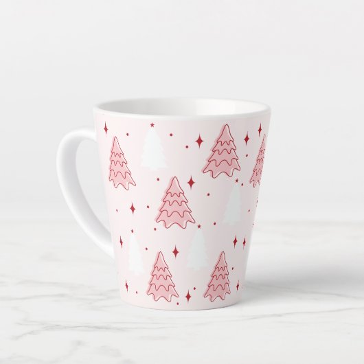 Sweet Pink Christmas Tree Latte Mug カフェラテマグ (左アングル)