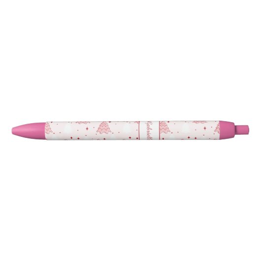 Sweet Pink Christmas Tree Pen 黒ボールペン (正面)