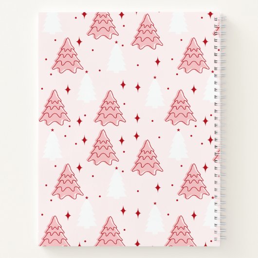 Sweet Pink Christmas Tree Spiral Notebook ノートブック (裏面)