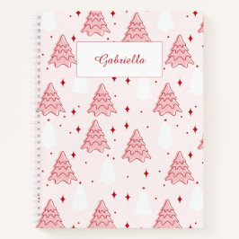 Sweet Pink Christmas Tree Spiral Notebook ノートブック