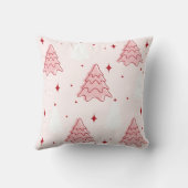 Sweet Pink Christmas Tree Throw Pillow クッション (裏面)