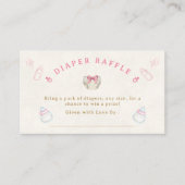 Sweet Pink Coquette Diaper Raffle Baby Shower エンクロージャーカード (正面)