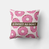 Sweet Pink Donut Throw Pillow クッション (裏面)