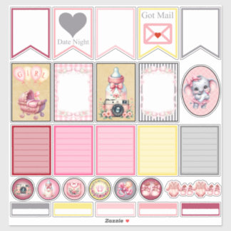 Sweet Pink Elephant 3 Planner Stickers シール