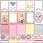 Sweet Pink Elephant 3 Planner Stickers シール (正面)