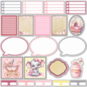 Sweet Pink Elephant 5 Planner Stickers シール (正面)