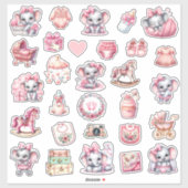 Sweet Pink Elephant - Peanut Smiles シール (シート)