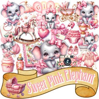 Sweet Pink Elephant - Peanut Smiles シール