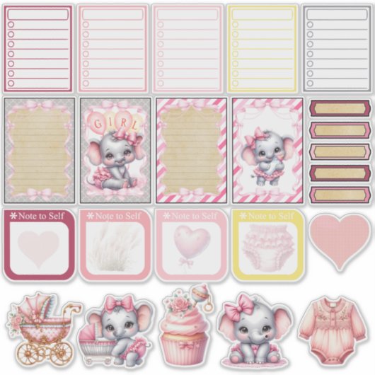 Sweet Pink Elephant - Peanut Smiles 2 シール (正面)