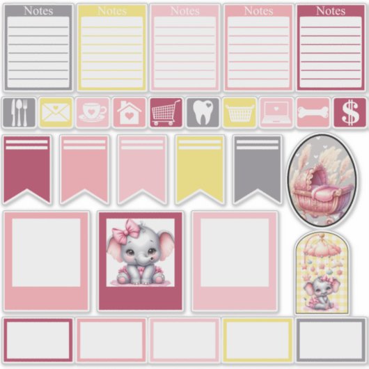 Sweet Pink Elephant - Peanut Smiles 4  シール (正面)