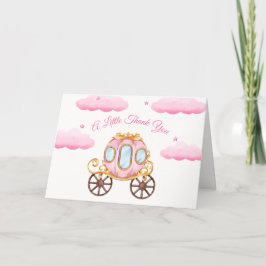 Sweet Pink Fairy Princess Carriage Baby Shower サンキューカード
