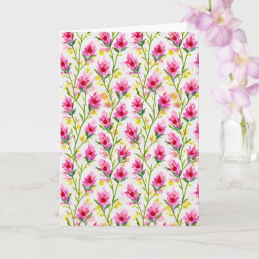 Sweet Pink Floral Pattern Greeting カード (蘭)
