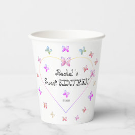 sweet Pink Heart Butterflies Sweet 16 Birthday 紙コップ