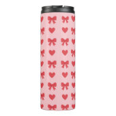 Sweet Pink Hearts & Bows Pattern タンブラー (裏面)