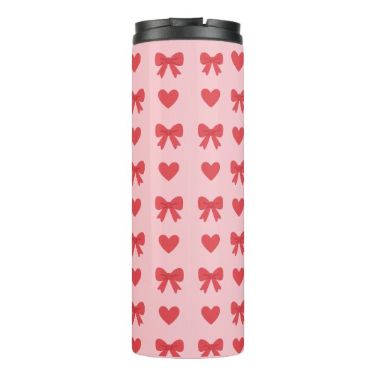 Sweet Pink Hearts & Bows Pattern タンブラー (裏面)