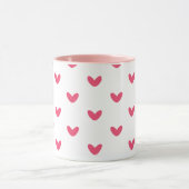 Sweet Pink Hearts Pattern Modern Coffee Mug マグカップ (中央)