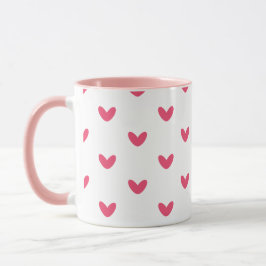 Sweet Pink Hearts Pattern Modern Coffee Mug マグカップ