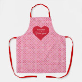 Sweet Pink Hearts Personalized Valentine Gift   エプロン (正面)
