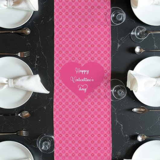 Sweet Pink Hearts Table Runner Gift for Girlfriend ロングテーブルランナー