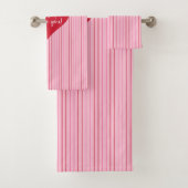 Sweet Pink Hearts Valentine Bath Towel Girlfriend バスタオルセット (インサイチュ)