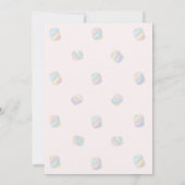 Sweet Pink Marshmallow Butterfly 1st Birthday  招待状 (裏面)