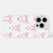 Sweet Pink Minimalist Heart Pattern Mobile Cover iPhoneケース (裏面横)