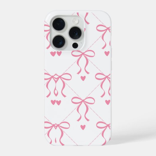 Sweet Pink Minimalist Heart Pattern Mobile Cover iPhoneケース (裏面)