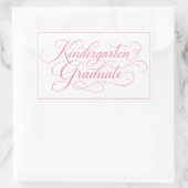 Sweet Pink Script Kindergarten Graduate 長方形シール (バッグ)