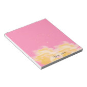 Sweet Pink Sky | 雲のイラスト入りデザイン ノートパッド (アングル)