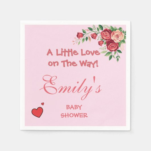 Sweet Pink Teddy Bear Baby Shower  スタンダードカクテルナプキン (正面)