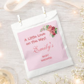 Sweet Pink Teddy Bear Baby Shower フェイバーバッグ (クリップ留めされた状態)