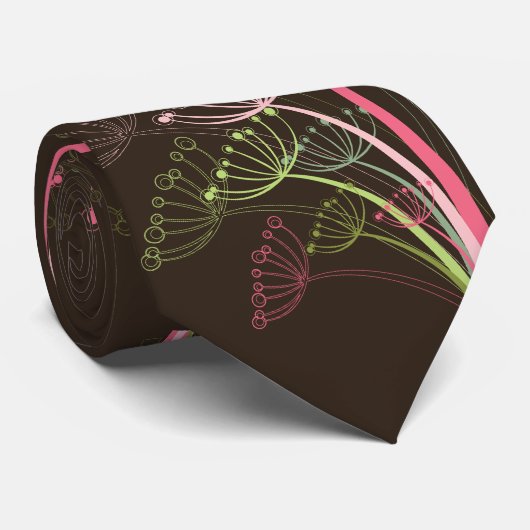 Sweet Pink Whimsical Dandelions Tie ネクタイ (ロール)