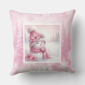 Sweet Pinkmas Winter Forest Kids Room Decor Pillow クッション (裏面)