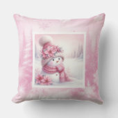 Sweet Pinkmas Winter Forest Kids Room Decor Pillow クッション (正面)