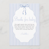 Sweet Pinstriped Bow Blue Books For Baby エンクロージャーカード (正面)