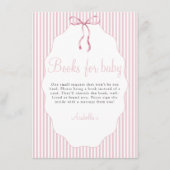 Sweet Pinstriped Bow Pink Books For Baby エンクロージャーカード (正面)