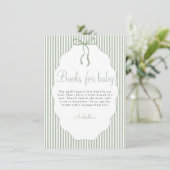 Sweet Pinstriped Green Bow Books For Baby エンクロージャーカード (スタンド正面)