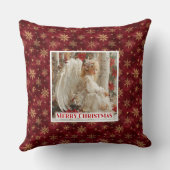 Sweet Poinsettia Angel Christmas Pillow Gift クッション (裏面)