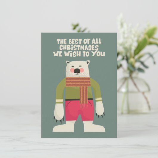 Sweet polar bear father - wonderful Christmas card (スタンド正面)