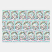 Sweet Polar Bear Personalize Name Christmas 3 ラッピングペーパーシート (正面3)