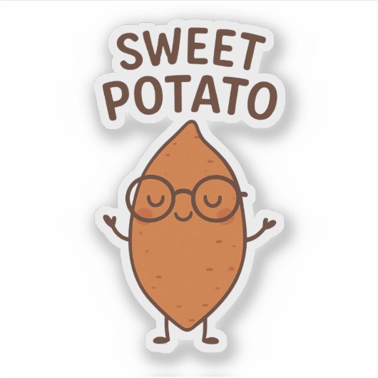 Sweet Potato Funny Vinyl Sticker シール (正面)
