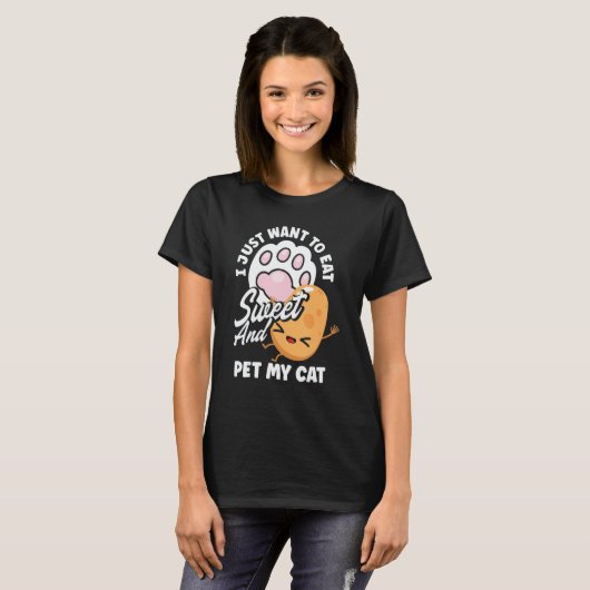 Sweet Potato Vegetable Cat Owner Tシャツ (正面フル)